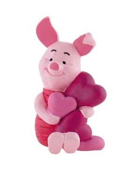 Figurine Porcinet avec cœurs - Winnie L'ourson